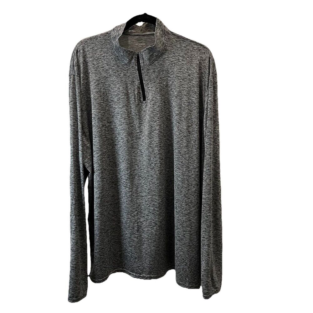 Real Essentials Gray Space Dye Quarter Zip Pullover Long Sleeve Shirt Mens 2XL